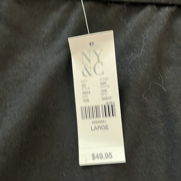 New York & Co Black Leggings w/ peek a boo tie along legs. Large new w/ tags. - Picture 5 of 5